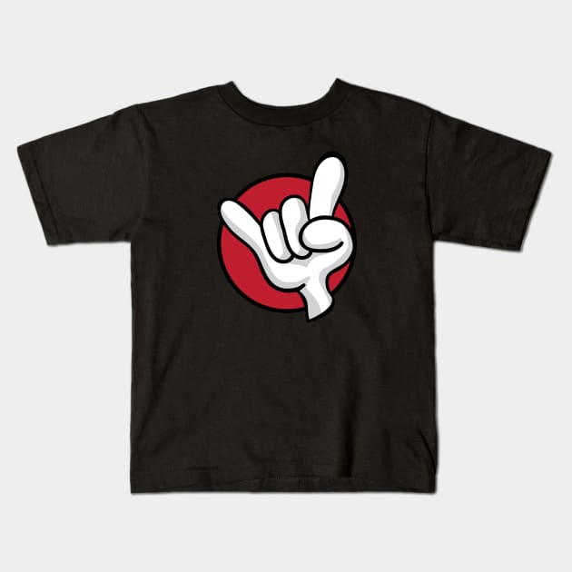 Heavy Metal Hard Rock Hand Sign Cartoon Kids T-Shirt by hobrath